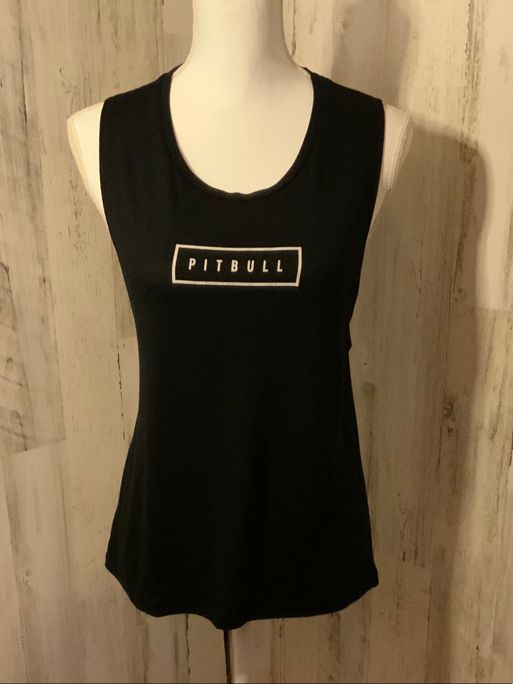 Pitbull Bella Canvas Black Tank with White Pitbull Logo